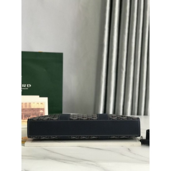 Replica di lusso Borse portadocumenti Goyard Morvan PM Nero Imitazioni Cloni Borse portadocumenti Goyard Morvan PM Nero firmate