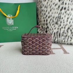 Replica di lusso Borsa per il trucco Goyard Nano Muse Vanity Bordeaux Imitazioni Cloni Borsa per il trucco Goyard Nano Muse Vanity Bordeaux firmate