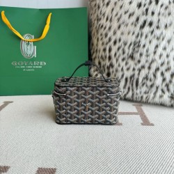 Replica di lusso Borsa per il trucco Goyard Nano Muse Vanity Nero Imitazioni Cloni Borsa per il trucco Goyard Nano Muse Vanity Nero firmate