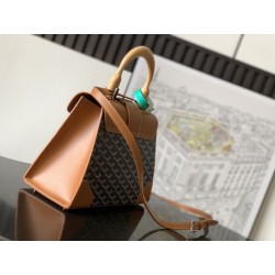 Borsa a mano strutturata Goyard Saigon PM marrone