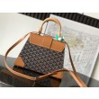 Borsa a mano strutturata Goyard Saigon PM marrone