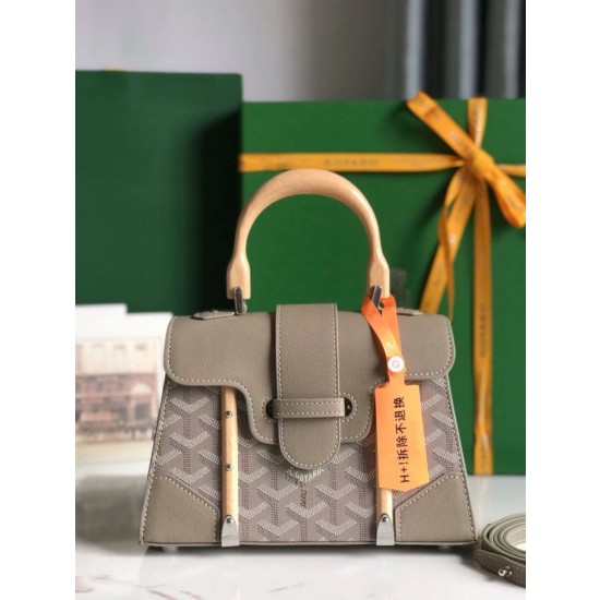Borse Replica Alta Qualità Goyard Saigon Structure Nano grigia