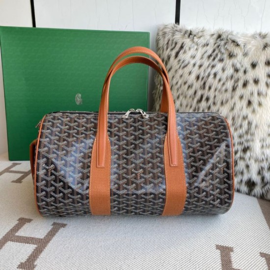 Borse Replica Alta Qualità sportiva classica Goyard Barrel 40 marrone