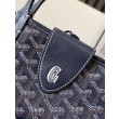 Borsa tote Goyard Anjou Saint Louis Mini tela goyardine/pelle di vitello blu navy