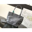 Borsa tote Goyard Anjou Saint Louis Mini tela goyardine/pelle di vitello grigia
