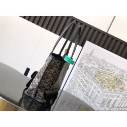 Borse Replica tote Goyard Anjou Saint Louis Mini tela goyardine/pelle di vitello nera
