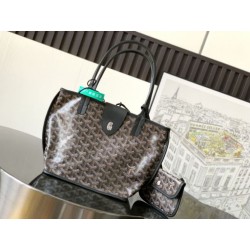 Borse Replica tote Goyard Anjou Saint Louis Mini tela goyardine/pelle di vitello nera