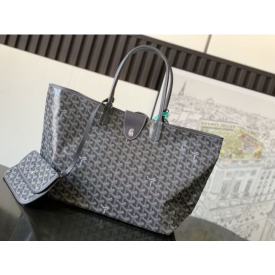 Borse tote Goyard Saint Louis PM/GM Spalmata Goyardine Grigio