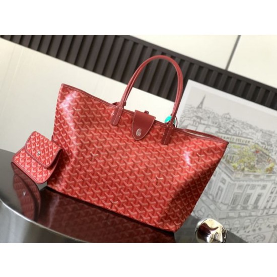 Borse tote Goyard Saint Louis PM/GM Spalmata Goyardine Rosso