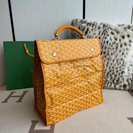 Zaino morbido Goyard Saint Léger in tela Goyardine Giallo