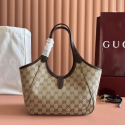 Replica di lusso Borsa tote piccola Gucci Mercato 866646 tela GG marrone Imitazioni Cloni Borsa tote piccola Gucci Mercato 866646 tela GG marrone firmate