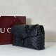 Replica di lusso Borsa a tracolla grande Gucci GG Marmont 850659 Nero Imitazioni Cloni Borsa a tracolla grande Gucci GG Marmont 850659 Nero firmate
