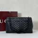 Replica di lusso Borsa a tracolla grande Gucci GG Marmont 850659 Nero Imitazioni Cloni Borsa a tracolla grande Gucci GG Marmont 850659 Nero firmate