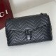 Replica di lusso Borsa a tracolla grande Gucci GG Marmont 850659 Nero Imitazioni Cloni Borsa a tracolla grande Gucci GG Marmont 850659 Nero firmate