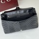 Replica di lusso Borsa a tracolla grande Gucci GG Marmont 850659 Nero Imitazioni Cloni Borsa a tracolla grande Gucci GG Marmont 850659 Nero firmate