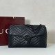 Replica di lusso Borsa a tracolla grande Gucci GG Marmont 850659 Nero Imitazioni Cloni Borsa a tracolla grande Gucci GG Marmont 850659 Nero firmate
