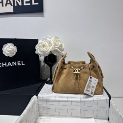 Replica di lusso Borsa a mano Chanel 25 Mini trapuntata AS5631 scamosciata marrone Imitazioni Cloni Borsa a mano Chanel 25 Mini trapuntata AS5631 scamosciata marrone firmate
