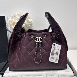 Cloni Borsa Chanel 25S Hobo AS5293 pelle di vitello grana viola firmate
