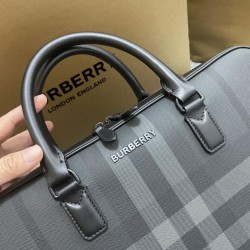Replica di lusso Borse Alta Qualità da lavoro Burberry Ainsworth Check in betulla scura Blu Imitazioni Cloni Borse Replica Alta Qualità da lavoro Burberry Ainsworth Check in betulla scura Blu firmate