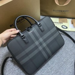 Cloni Borse Replica Alta Qualità da lavoro Burberry Ainsworth Check in betulla scura Blu firmate