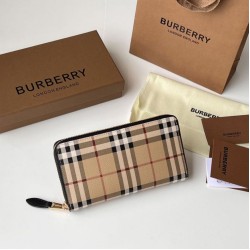 Cloni Portafoglio con cerniera Burberry Vintage Check E-canvas firmate