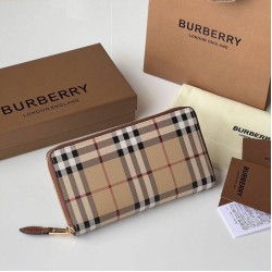 Cloni Portafoglio con cerniera Burberry Vintage Check E-canvas firmate