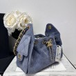 Borsa a mano Chanel 25 Mini trapuntata AS5631 scamosciata Blu