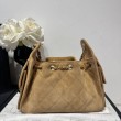 Borsa a mano Chanel 25 Mini trapuntata AS5631 scamosciata marrone