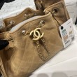 Borsa a mano Chanel 25 Mini trapuntata AS5631 scamosciata marrone