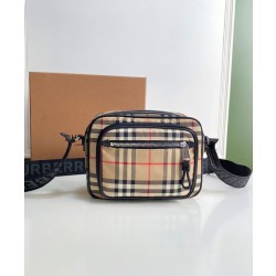 Borsa a tracolla Burberry Vintage Check color albicocca
