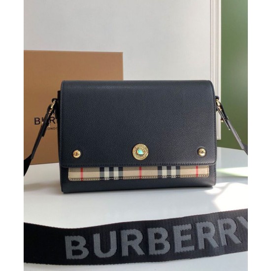 Replica Perfetta a tracolla Burberry Vintage Check Note Nera