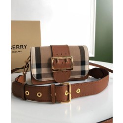 Borsa a tracolla piccola con fibbia Burberry Caffè