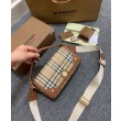 Borsa Burberry con manico superiore Caffè