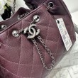 Borsa Chanel 25S Hobo AS5293 pelle di vitello grana viola