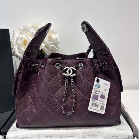Borsa Chanel 25S Hobo AS5293 pelle di vitello grana viola