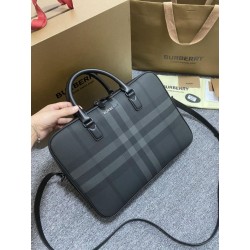 Borse Replica Alta Qualità da lavoro Burberry Ainsworth Check in betulla scura Blu