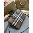 Borsa da lavoro Burberry Ainsworth Check in betulla scura marrone