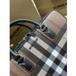 Borsa da lavoro Burberry Ainsworth Check in betulla scura marrone