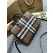 Borsa da lavoro Burberry Ainsworth Check in betulla scura marrone