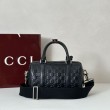 Borsa da viaggio piccola Gucci GG Emblem da uomo 855789 Nero
