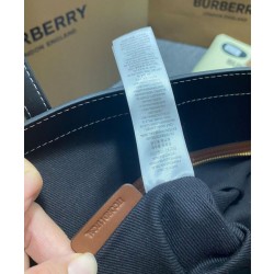 Borsa tote a quadri Burberry caffè scuro