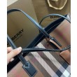 Borsa tote a quadri Burberry caffè scuro