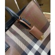 Borsa tote a quadri Burberry caffè scuro