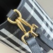 Borse Replica tote Burberry Mini Reversible Bloomsbury Check nera/Blu