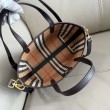 Borsa tote Burberry Mini Reversible Bloomsbury Check nera/marrone