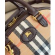 Borse Imitazioni tote mini Burberry Highlands Burberry Check caffè scuro