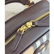 Borse Imitazioni tote mini Burberry Highlands Burberry Check caffè scuro