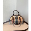 Borse Imitazioni tote mini Burberry Highlands Burberry Check caffè scuro