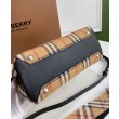 Borsa tote piccola Burberry Banner Vintage Check nera