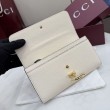 Pari all'originale replica Dettagli perfetti Portafoglio continentale Gucci Half Horsebit 848791 Bianco